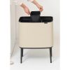 Brabantia Bo Touch Bin acél nyomófedeles szelektív szemetes lábakkal - világos bézs 3x11L