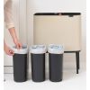 Brabantia Bo Touch Bin acél nyomófedeles szelektív szemetes lábakkal - világos bézs 3x11L