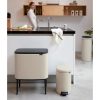 Brabantia Bo Touch Bin acél nyomófedeles szelektív szemetes lábakkal - világos bézs 3x11L