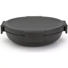   Brabantia Make & Take kerek ételhordozó doboz - sötétszürke 1L