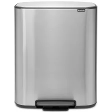  Brabantia Bo Pedal Bin pedálos szelektív szemetes - rozsdamentes acél, selyem ujjlenyomatmentes 2x30L