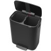 Brabantia Bo Pedal Bin acél pedálos szelektív szemetes - matt fekete 2x30L