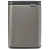 Brabantia Bo Waste Bin acél szemetes felnyitható fedéllel, fali/álló - platinaszürke 4L