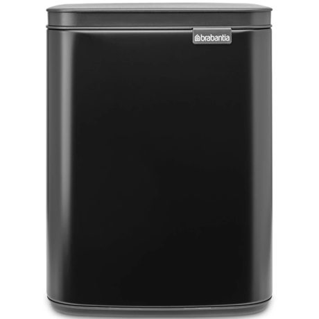 Brabantia Bo Waste Bin acél szemetes felnyitható fedéllel, fali/álló - matt fekete 7L