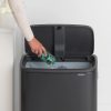 Brabantia Bo Touch Bin XXL acél nyomófedeles szemetes - matt fekete 60L