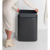 Brabantia Bo Touch Bin XXL acél nyomófedeles szemetes - matt fekete 60L