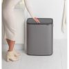 Brabantia Bo Touch Bin XXL acél nyomófedeles szemetes - platinaszürke 60L