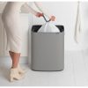 Brabantia Bo Touch Bin XXL acél nyomófedeles szemetes - betonszürke ásványi textúra 60L