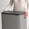 Brabantia Bo Touch Bin XXL acél nyomófedeles szemetes - betonszürke ásványi textúra 60L