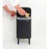 Brabantia Bo Waste Bin Hi acél szemetes felnyitható fedéllel, lábakkal - matt fekete 4L