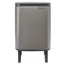   Brabantia Bo Waste Bin Hi szemetes felnyitható fedéllel, lábakkal - platinaszürke 7L