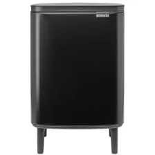   Brabantia Bo Waste Bin Hi szemetes felnyitható fedéllel, lábakkal - matt fekete 12L