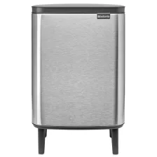   Brabantia Bo Waste Bin Hi szemetes felnyitható fedéllel, lábakkal - rozsdamentes acél, selyem ujjlenyomatmentes 12L
