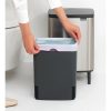 Brabantia Bo Waste Bin Hi acél szemetes felnyitható fedéllel, lábakkal - rozsdamentes acél, selyem ujjlenyomatmentes 12L