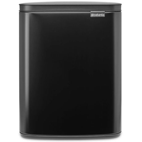 Brabantia Bo Waste Bin acél szemetes felnyitható fedéllel, fali/álló - matt fekete 12L