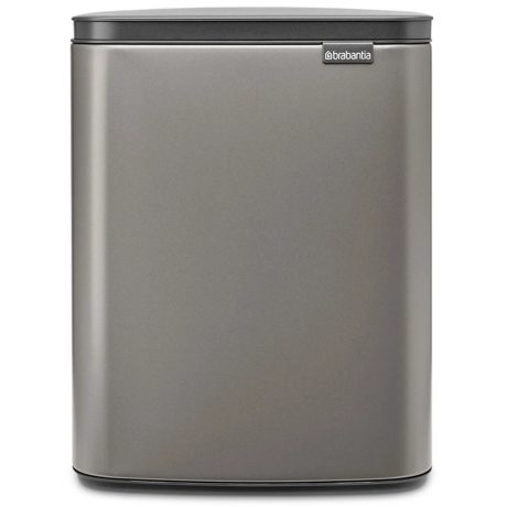 Brabantia Bo Waste Bin acél szemetes felnyitható fedéllel, fali/álló - platinaszürke 12L