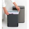 Brabantia Bo Waste Bin acél szemetes felnyitható fedéllel, fali/álló - platinaszürke 12L