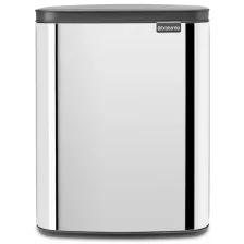   Brabantia Bo Waste Bin szemetes felnyitható fedéllel, fali/álló - rozsdamentes acél, fényes 12L