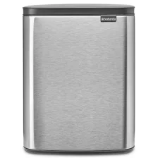   Brabantia Bo Waste Bin szemetes felnyitható fedéllel, fali/álló - rozsdamentes acél, selyem ujjlenyomatmentes 12L