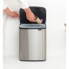 Brabantia Bo Waste Bin acél szemetes felnyitható fedéllel, fali/álló - rozsdamentes acél, selyem ujjlenyomatmentes 12L