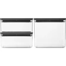   Brabantia 3db-os tárolóedény készlet - sötétszürke 2x1,5L + 3,5L