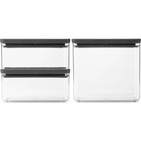 Brabantia 3db-os tárolóedény készlet - sötétszürke 2x1,5L + 3,5L