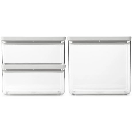 Brabantia 3db-os tárolóedény készlet - világosszürke 2x1,5L + 3,5L