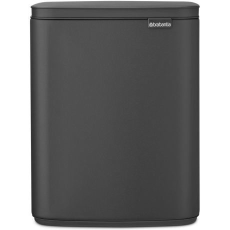 Brabantia Bo Waste Bin acél szemetes felnyitható fedéllel, fali/álló - Hat. szürke 12L