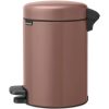 Brabantia NewIcon acél pedálos szemetes - szaténrózsaszín taupe 3L