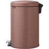 Brabantia NewIcon acél pedálos szemetes - szaténrózsaszín taupe 20L