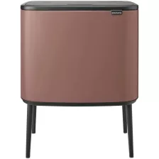   Brabantia Bo Touch Bin nyomófedeles szelektív szemetes lábakkal - szaténrózsaszín taupe 11+23L