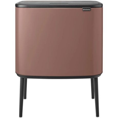 Brabantia Bo Touch Bin acél nyomófedeles szelektív szemetes lábakkal - szaténrózsaszín taupe 11+23L