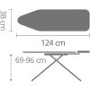 Brabantia vasalódeszka, fix támasz - metalizált szürke, 124x38cm
