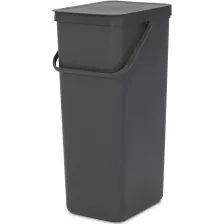   Brabantia Sort & Go szemetes felnyitható fedéllel, fogantyúval - sötét szürke 40L