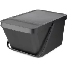   Brabantia Sort & Go Stackable Waste Bin halmozható szelektív szemetes felnyitható fedéllel - sötét szürke 20L