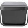 Brabantia Sort & Go Stackable Waste Bin halmozható szelektív szemetes felnyitható fedéllel - sötét szürke 20L