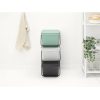 Brabantia Sort & Go Stackable Waste Bin halmozható szelektív szemetes felnyitható fedéllel - sötét szürke 20L