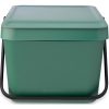 Brabantia Sort & Go Stackable Waste Bin halmozható szelektív szemetes felnyitható fedéllel - platina zöld 20L