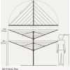 Brabantia Lift-O-Matic kültéri forgatható, állítható ruhaszárító állvány kiegészítőkkel - földbe szúrható, antracit 50m