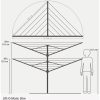 Brabantia Lift-O-Matic kültéri forgatható, állítható ruhaszárító állvány kiegészítőkkel - földbe szúrható, levélzöld 50m