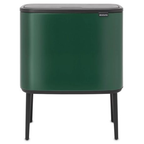 Brabantia Bo Touch Bin acél nyomófedeles szelektív szemetes lábakkal - fenyőzöld 11+23L