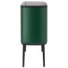 Brabantia Bo Touch Bin acél nyomófedeles szelektív szemetes lábakkal - fenyőzöld 11+23L