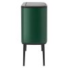 Brabantia Bo Touch Bin acél nyomófedeles szelektív szemetes lábakkal - fenyőzöld 3x11L