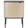 Brabantia Bo Touch Bin acél nyomófedeles szelektív szemetes lábakkal - aranyfényű 3x11L