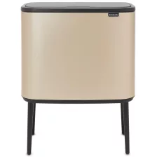   Brabantia Bo Touch Bin nyomófedeles szelektív szemetes lábakkal - aranyfényű 3x11L