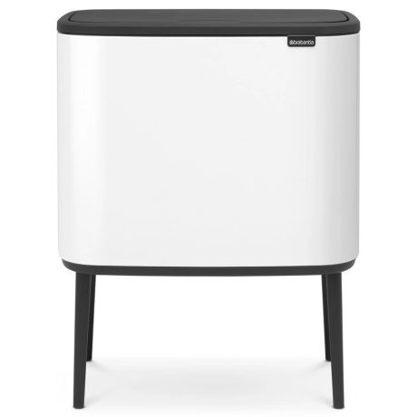 Brabantia Bo Touch Bin acél nyomófedeles szelektív szemetes lábakkal - fehér 3x11L