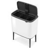 Brabantia Bo Touch Bin acél nyomófedeles szelektív szemetes lábakkal - fehér 3x11L