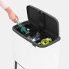 Brabantia Bo Touch Bin acél nyomófedeles szelektív szemetes lábakkal - fehér 3x11L