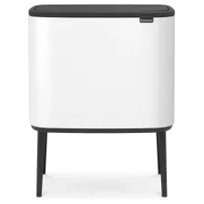   Brabantia Bo Touch Bin nyomófedeles szelektív szemetes lábakkal - fehér 11+23L