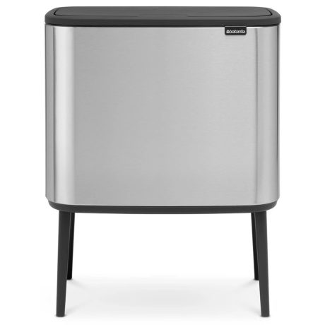 Brabantia Bo Touch Bin acél nyomófedeles szemetes lábakkal - rozsdamentes acél, selyem ujjlenyomatmentes 36L